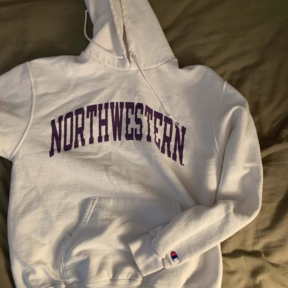 Men’s Medium White Champion Northwestern Hoodie